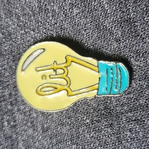 Lit Light Bulb Enamel Pin